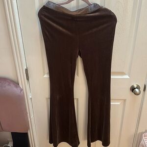 brown velvet bell bottom pants